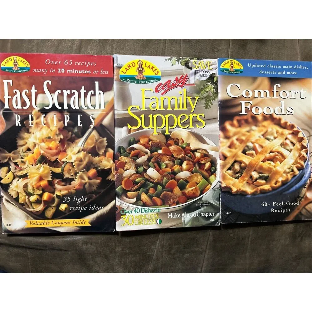 Set Of 3 Land O Lakes Recipe Collections Books: Family Suppers, Fast Scratch…‎